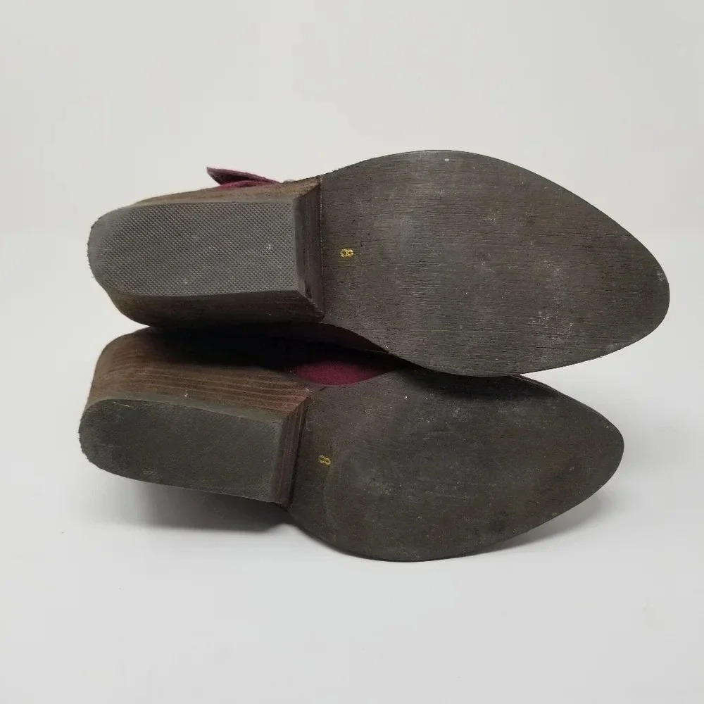 Very Volatile Melina Burgundy Suede Leather Boots 8 - Picture 9 of 9
